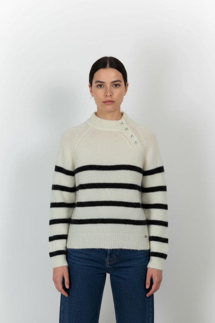 Pull Blanc et Noir - Taille XS/34 de la marque Des petits hauts | PARAD91883 - Vendu par Paradigme - Image 1