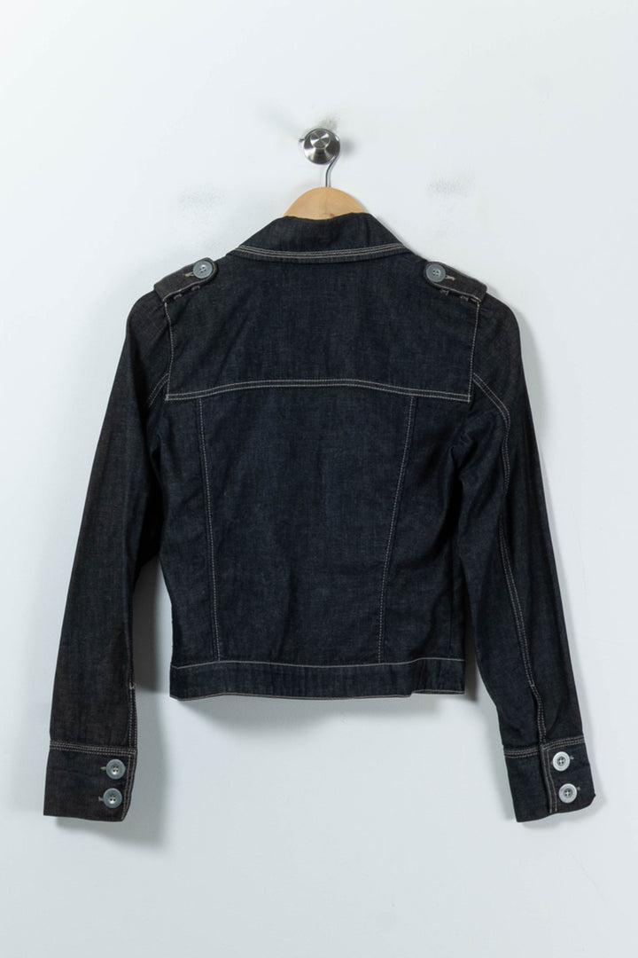 Veste en Jean Noire - Taille S/36 de la marque Caroll | PARAD91889 - Vendu par Paradigme - Image 4