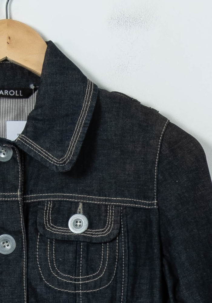 Veste en Jean Noire - Taille S/36 de la marque Caroll | PARAD91889 - Vendu par Paradigme - Image 3