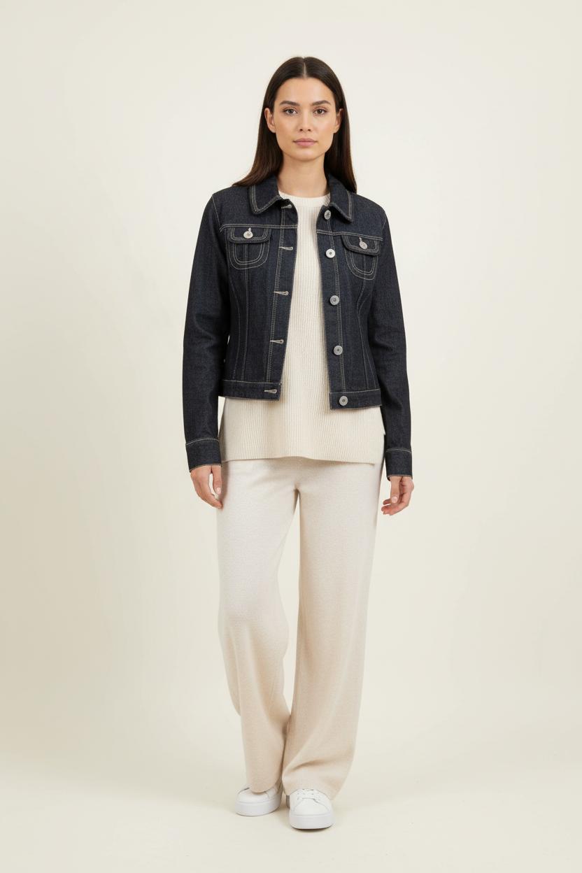 Veste en Jean Noire - Taille S/36 de la marque Caroll | PARAD91889 - Vendu par Paradigme - Image 1