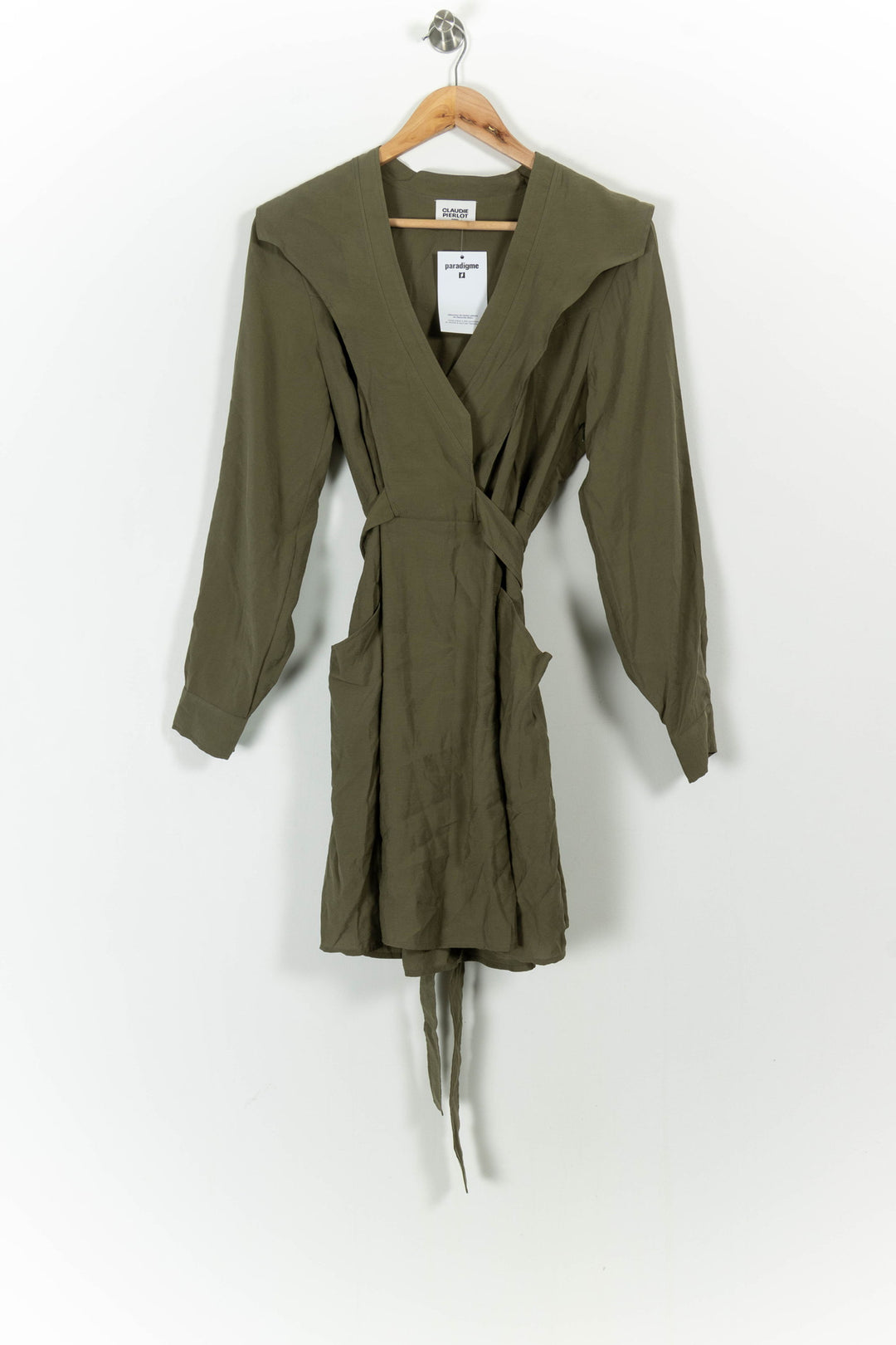 Robe portefeuille verte - Taille L/40 de la marque Claudie Pierlot | PARAD91914 - Vendu par Paradigme - Image 2