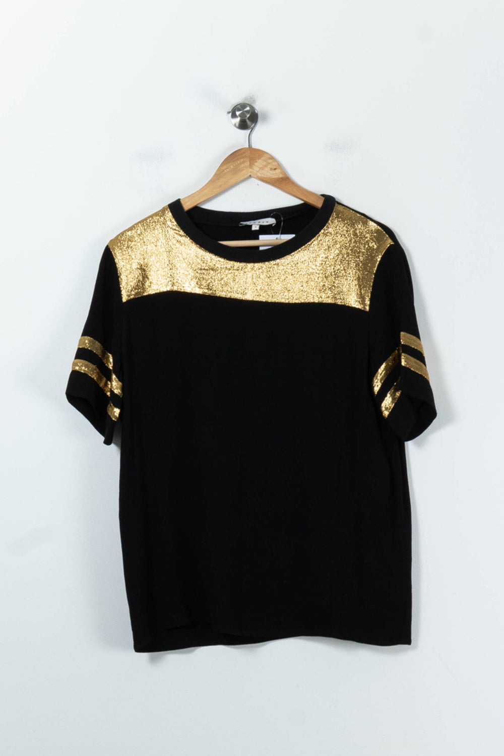T-shirt Noir et Doré - Taille L/40 de la marque Sandro | PARAD91920 - Vendu par Paradigme - Image 2