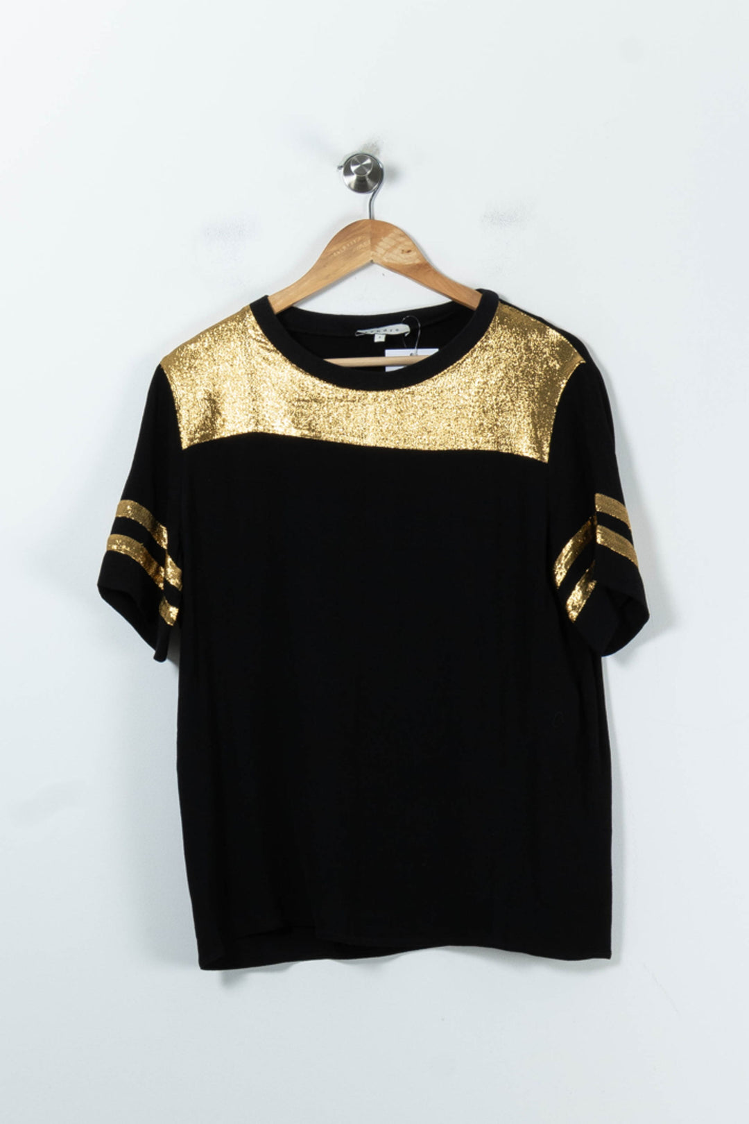 T-shirt Noir et Doré - Taille L/40 de la marque Sandro | PARAD91920 - Vendu par Paradigme - Image 2
