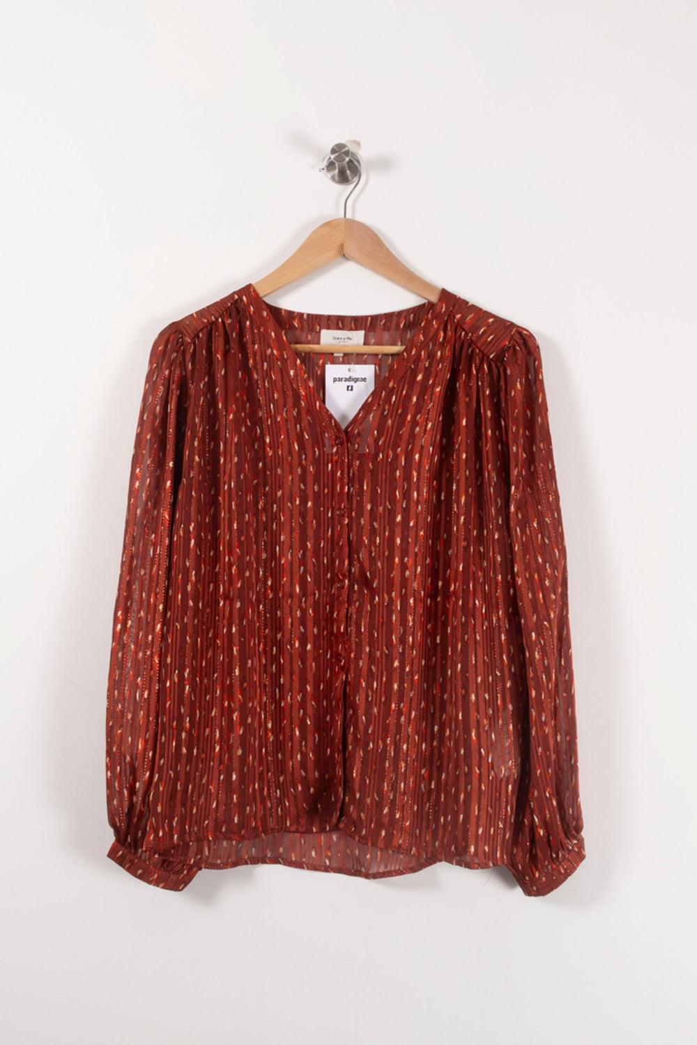 Blouse Bordeaux - Taille S/36 de la marque Grace & Mila | PARAD91956 - Vendu par Paradigme - Image 2