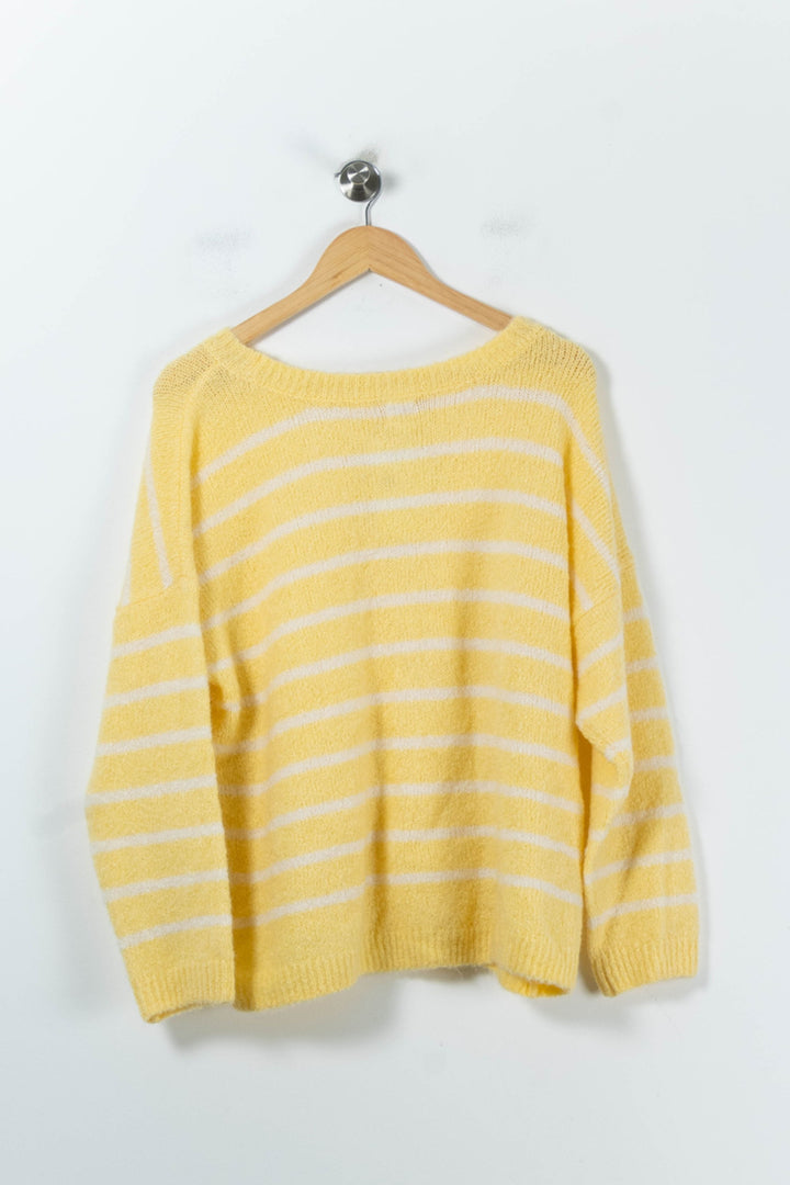 Pull Rayé Jaune et Blanc - Taille L/40 de la marque Des petits hauts | PARAD91971 - Vendu par Paradigme - Image 4
