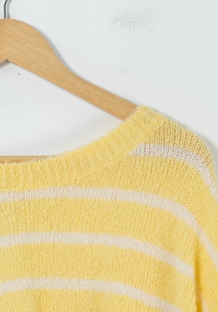 Pull Rayé Jaune et Blanc - Taille L/40 de la marque Des petits hauts | PARAD91971 - Vendu par Paradigme - Image 3