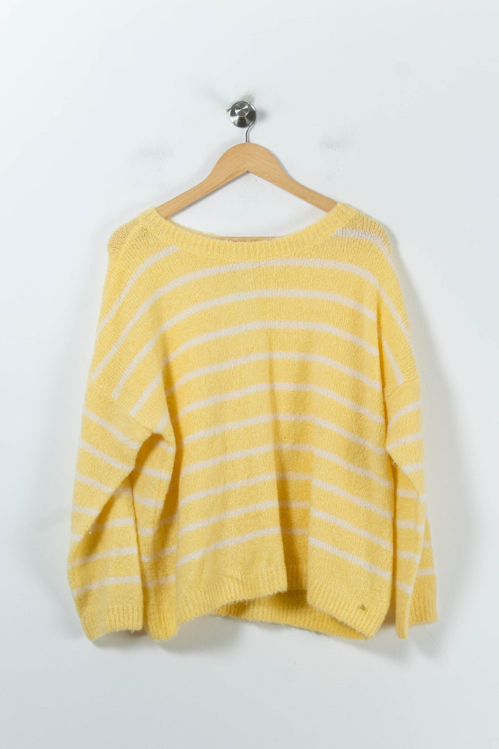 Pull Rayé Jaune et Blanc - Taille L/40 de la marque Des petits hauts | PARAD91971 - Vendu par Paradigme - Image 2
