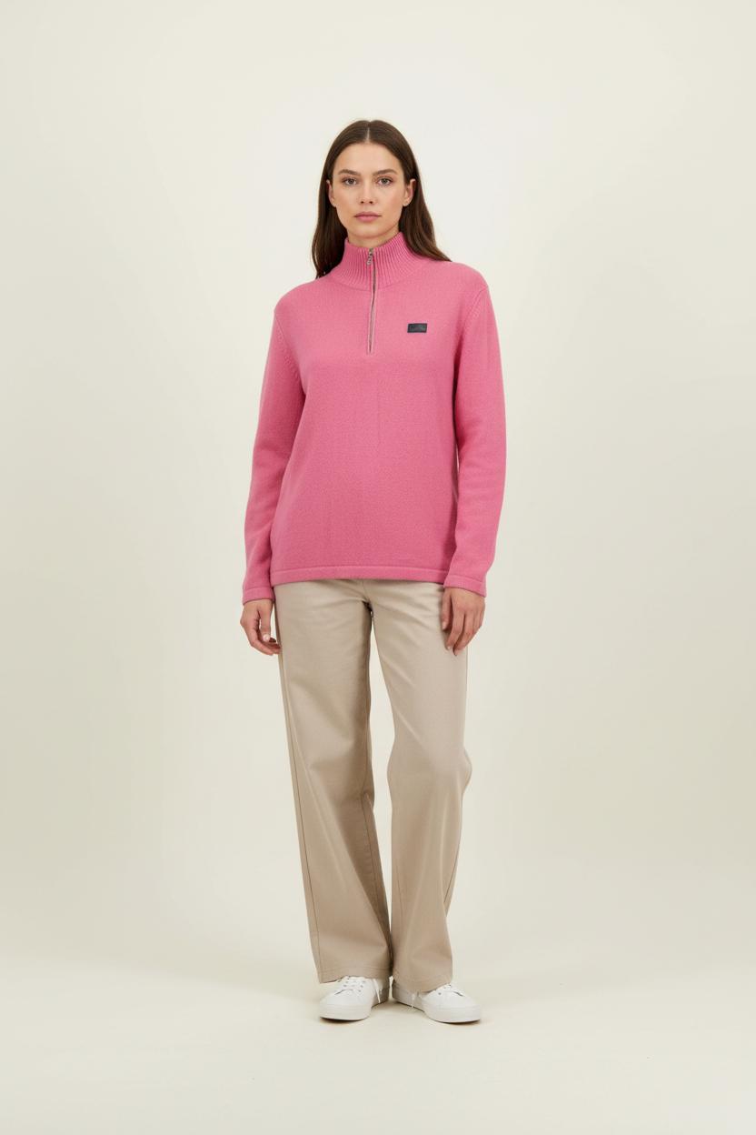 Pull Zippé Rose - Taille S/36 de la marque Maison Kitsuné | PARAD91972 - Vendu par Paradigme - Image 1