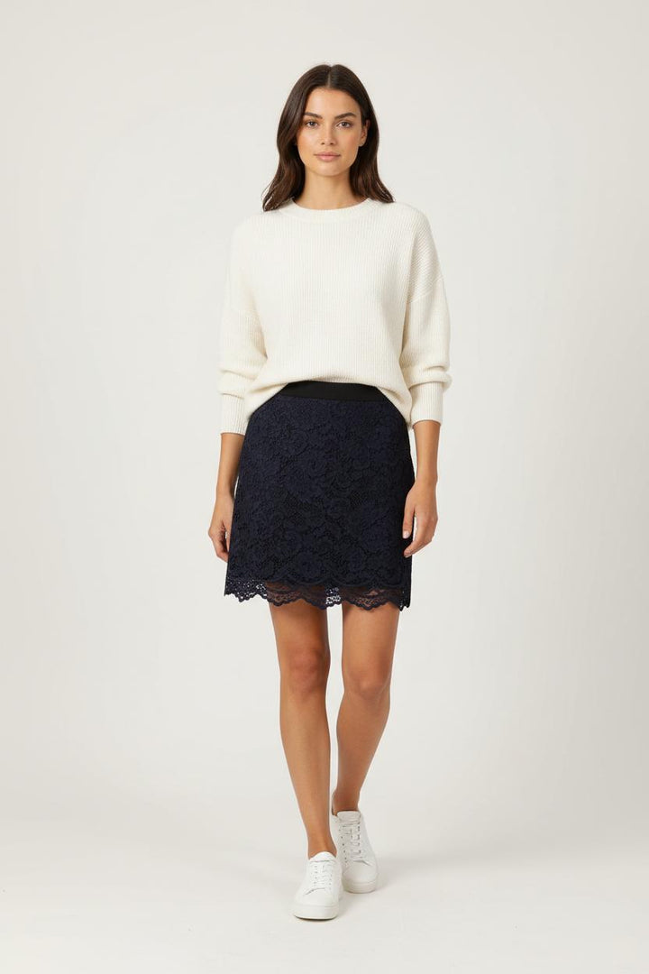 Jupe en Dentelle Bleue - Taille L/40 de la marque Claudie Pierlot | PARAD91993 - Vendu par Paradigme - Image 1