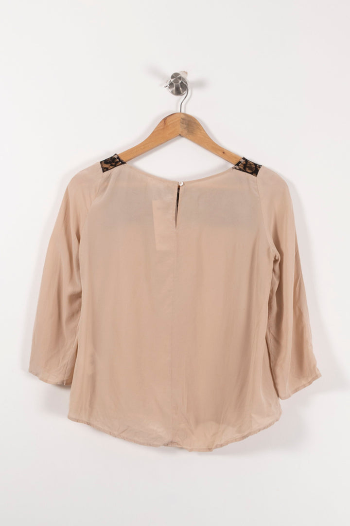 Blouse Beige et Noire - Taille M/38 de la marque Pablo | PARAD92003 - Vendu par Paradigme - Image 4