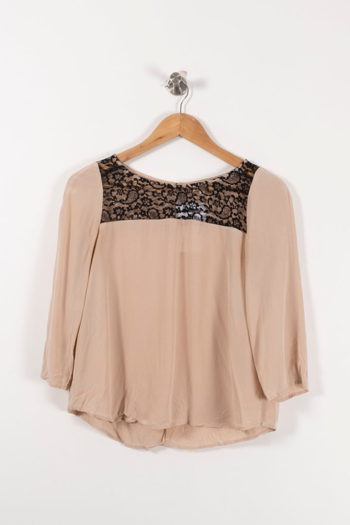 Blouse Beige et Noire - Taille M/38 de la marque Pablo | PARAD92003 - Vendu par Paradigme - Image 2