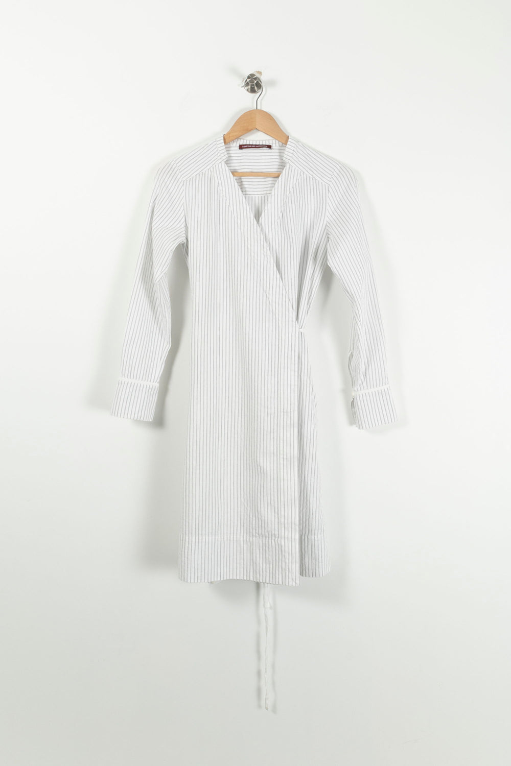 Robe Portefeuille Blanche à Rayures - Taille XS/34 de la marque Comptoir des Cotonniers | PARAD92005 - Vendu par Paradigme - Image 2