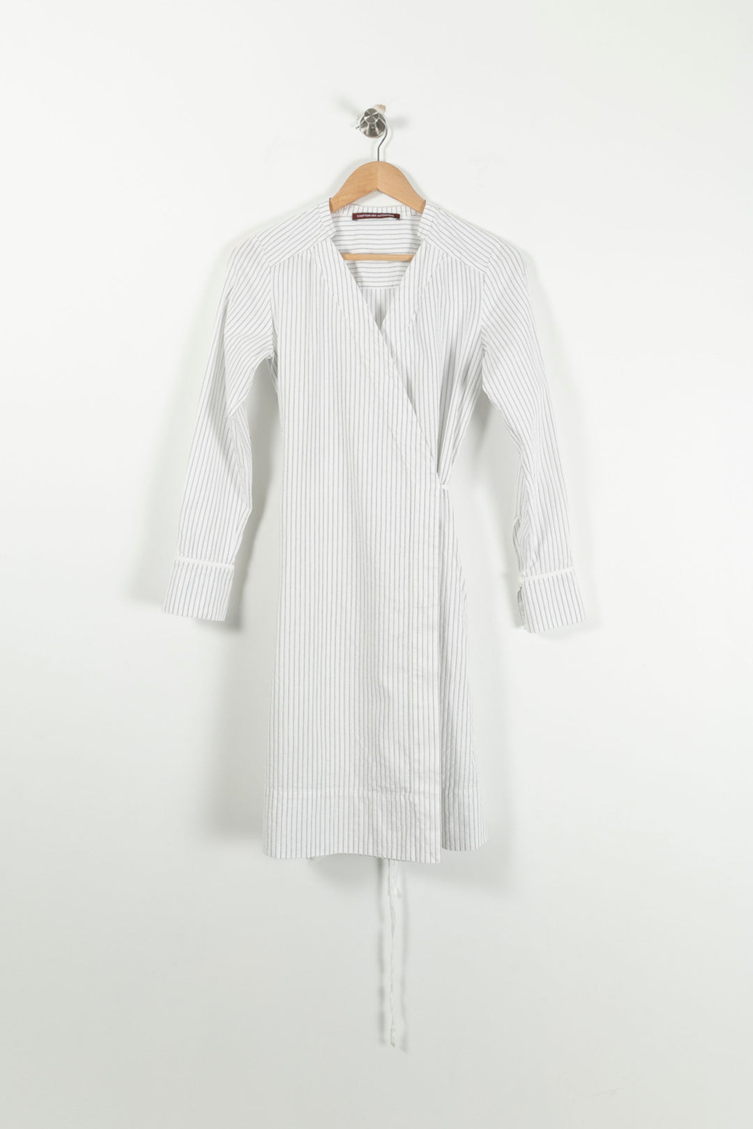 Robe Portefeuille Blanche à Rayures - Taille XS/34 de la marque Comptoir des Cotonniers | PARAD92005 - Vendu par Paradigme - Image 2
