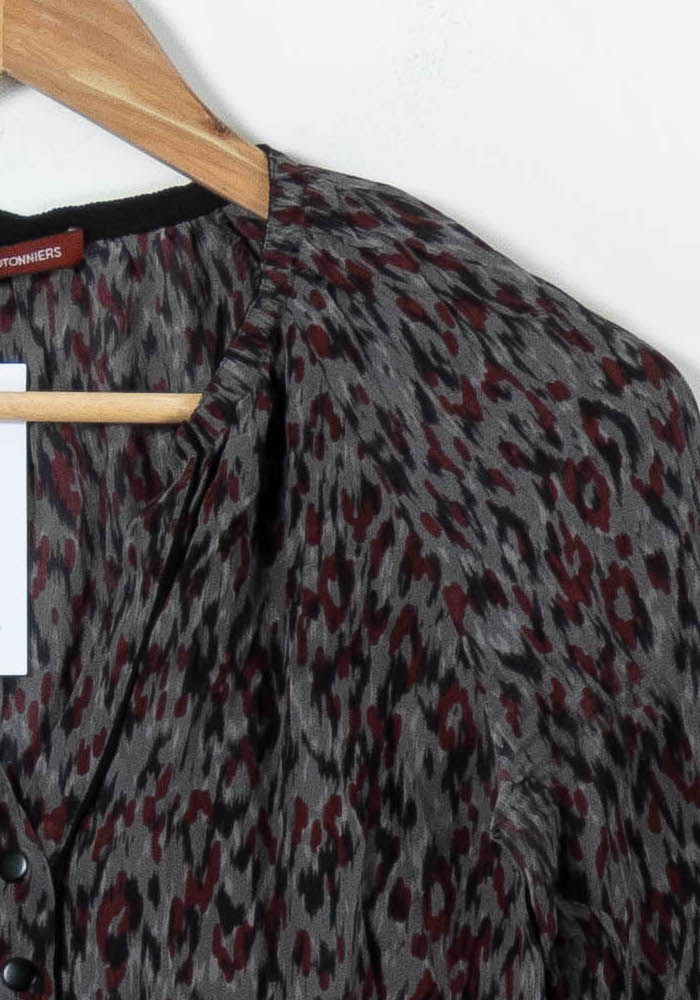 Robe Courte Grise et Bordeaux - Taille XS/34 de la marque Comptoir des Cotonniers | PARAD92012 - Vendu par Paradigme - Image 3