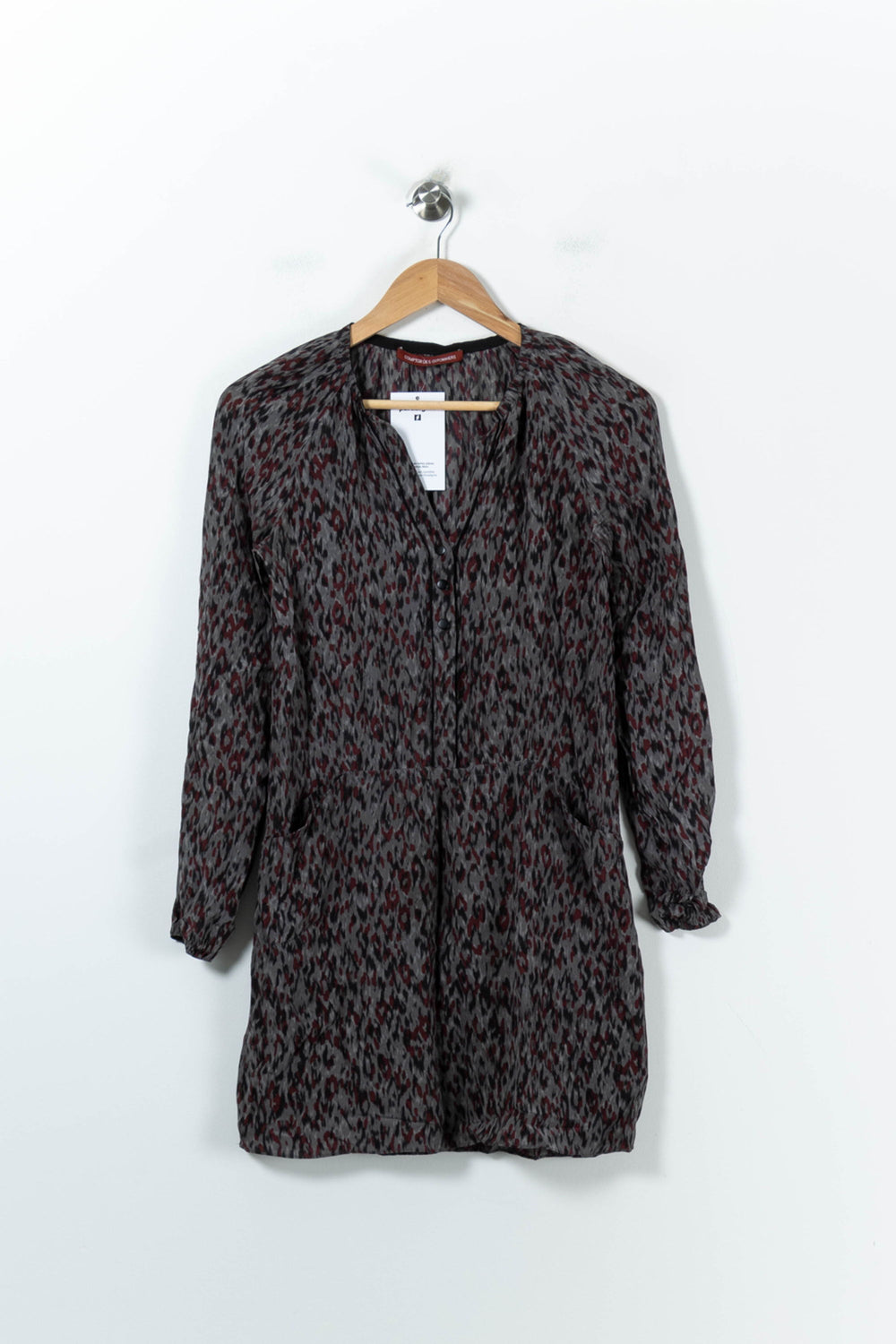 Robe Courte Grise et Bordeaux - Taille XS/34 de la marque Comptoir des Cotonniers | PARAD92012 - Vendu par Paradigme - Image 2
