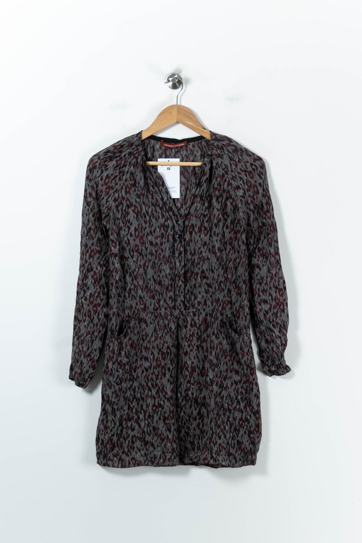 Robe Courte Grise et Bordeaux - Taille XS/34 de la marque Comptoir des Cotonniers | PARAD92012 - Vendu par Paradigme - Image 2