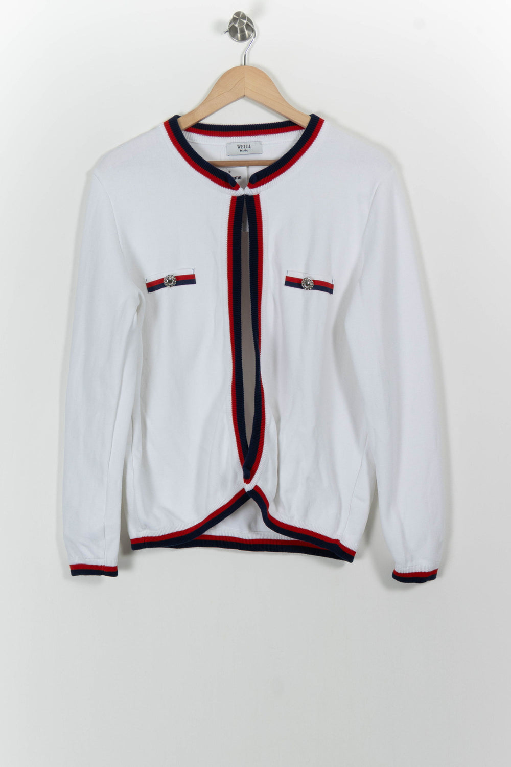 Cardigan Blanc et Bleu Marine - Taille XXXL/46 de la marque Weill | PARAD92029 - Vendu par Paradigme - Image 2