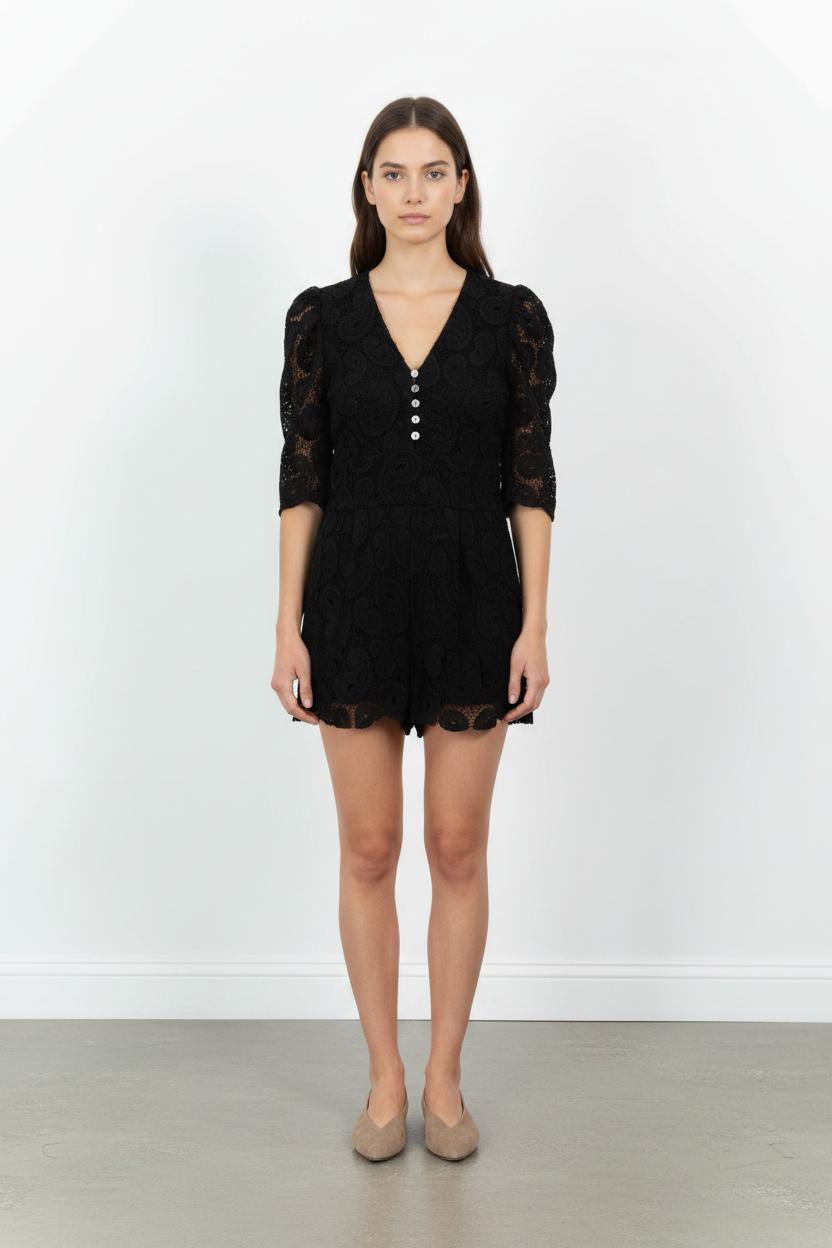 Combishort Noir - Taille S/36 de la marque The Kooples | PARAD92033 - Vendu par Paradigme - Image 1