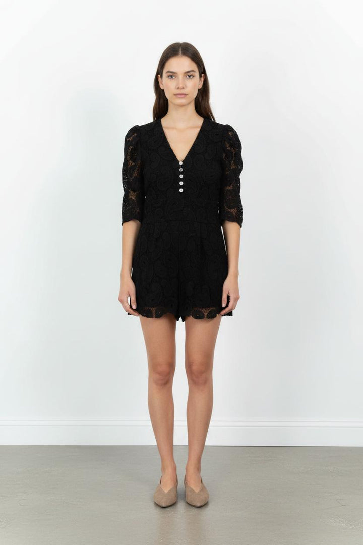 Combishort Noir - Taille S/36 de la marque The Kooples | PARAD92033 - Vendu par Paradigme - Image 1
