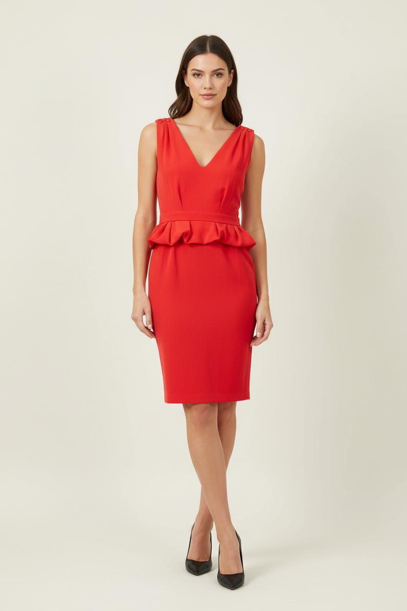 Robe Fourreau Rouge - Taille S/36 de la marque Maje | PARAD92040 - Vendu par Paradigme - Image 1