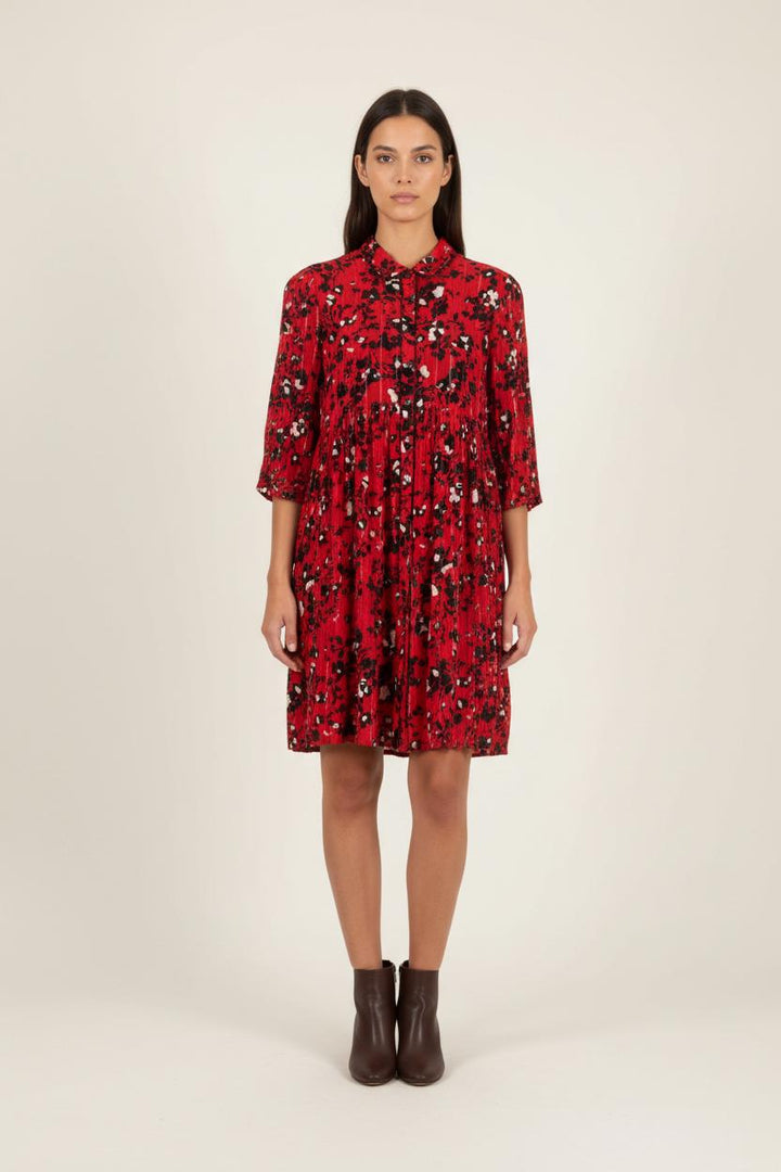 Robe Chemise Rouge et Noire - Taille XS/34 de la marque ba&sh | PARAD92047 - Vendu par Paradigme - Image 1