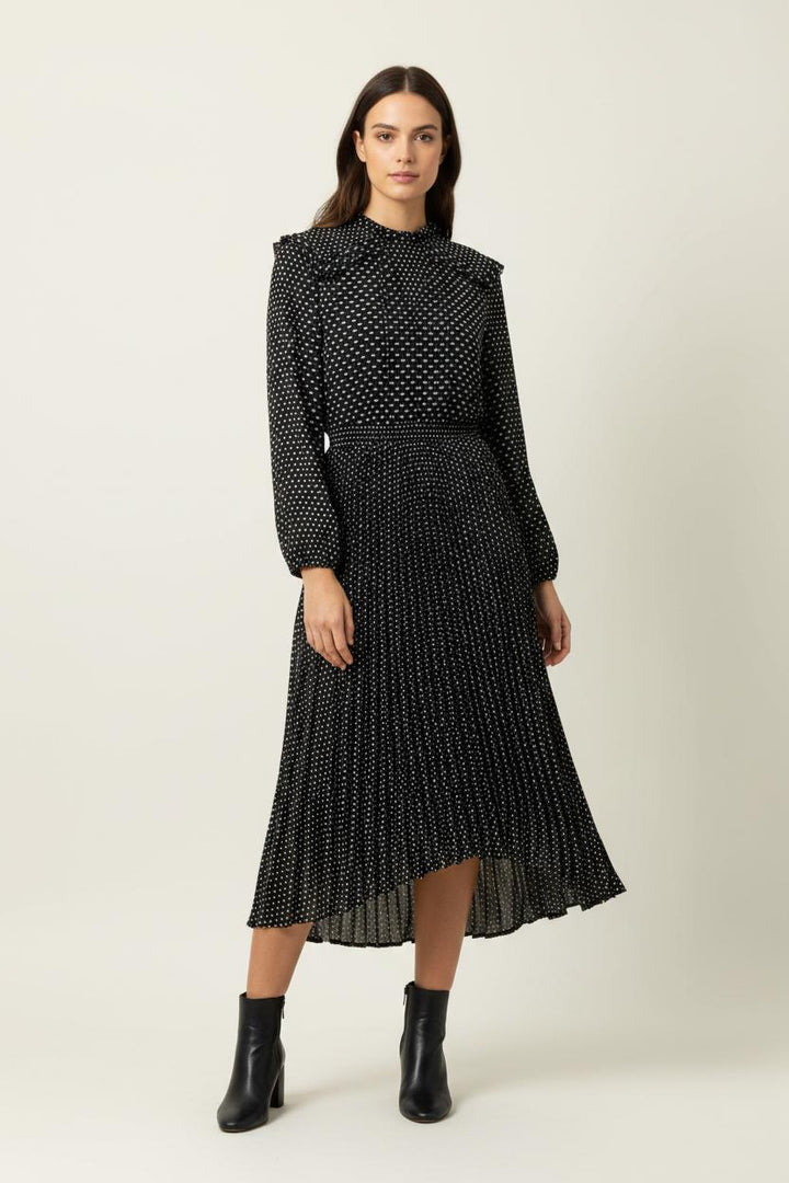 Robe Midi Noire et Blanche - Taille XS/34 de la marque Maje | PARAD92057 - Vendu par Paradigme - Image 1