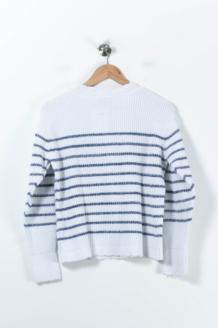 Pull Blanc et Bleu - Taille XS/34 de la marque One Step | PARAD92062 - Vendu par Paradigme - Image 4