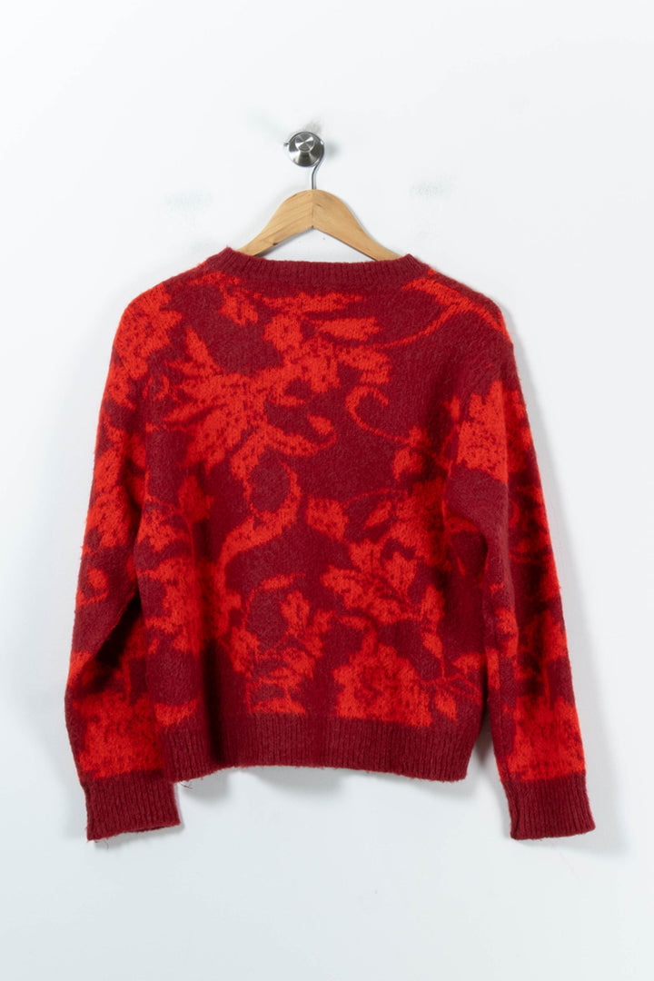 Pull Rouge et Bordeaux - Taille L/40 de la marque La Fée Maraboutée | PARAD92069 - Vendu par Paradigme - Image 4