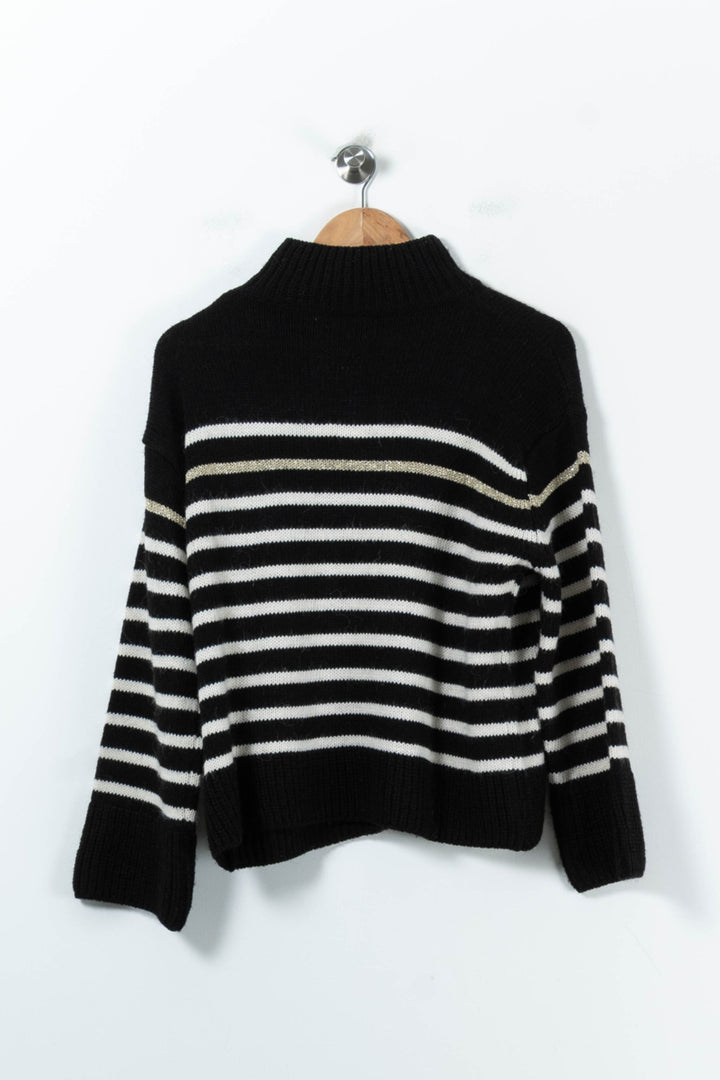 Pull Rayé Noir et Blanc - Taille S/36 de la marque La Fée Maraboutée | PARAD92070 - Vendu par Paradigme - Image 4