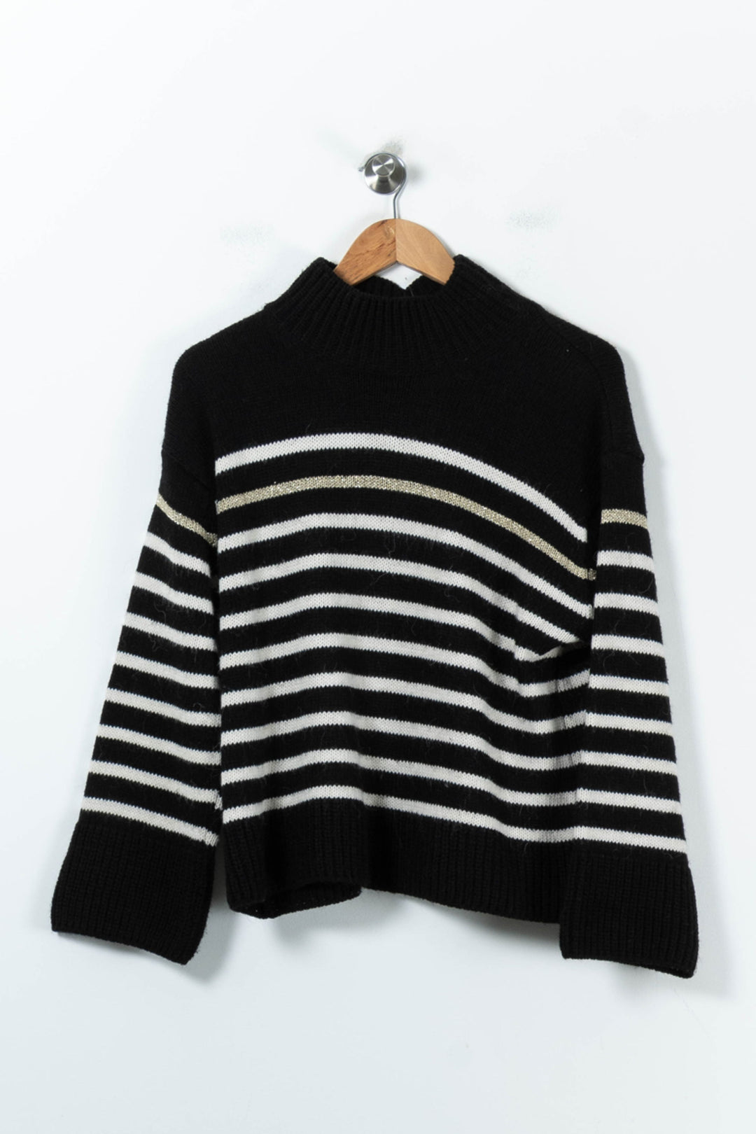 Pull Rayé Noir et Blanc - Taille S/36 de la marque La Fée Maraboutée | PARAD92070 - Vendu par Paradigme - Image 2