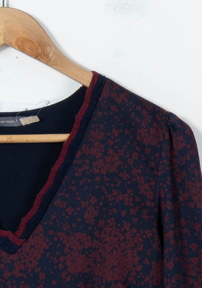 Robe Bleue et Bordeaux - Taille S/36 de la marque La Fée Maraboutée | PARAD92075 - Vendu par Paradigme - Image 3