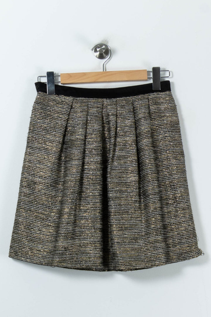 Jupe Courte Or et Noir - Taille M/38 de la marque Claudie Pierlot | PARAD92080 - Vendu par Paradigme - Image 4