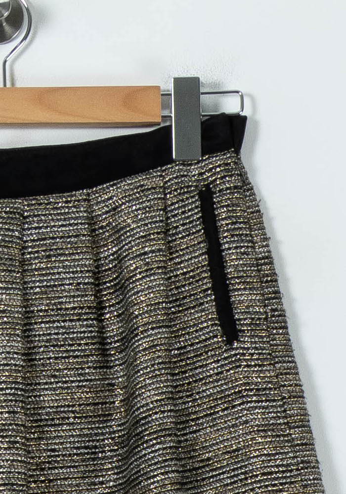 Jupe Courte Or et Noir - Taille M/38 de la marque Claudie Pierlot | PARAD92080 - Vendu par Paradigme - Image 3