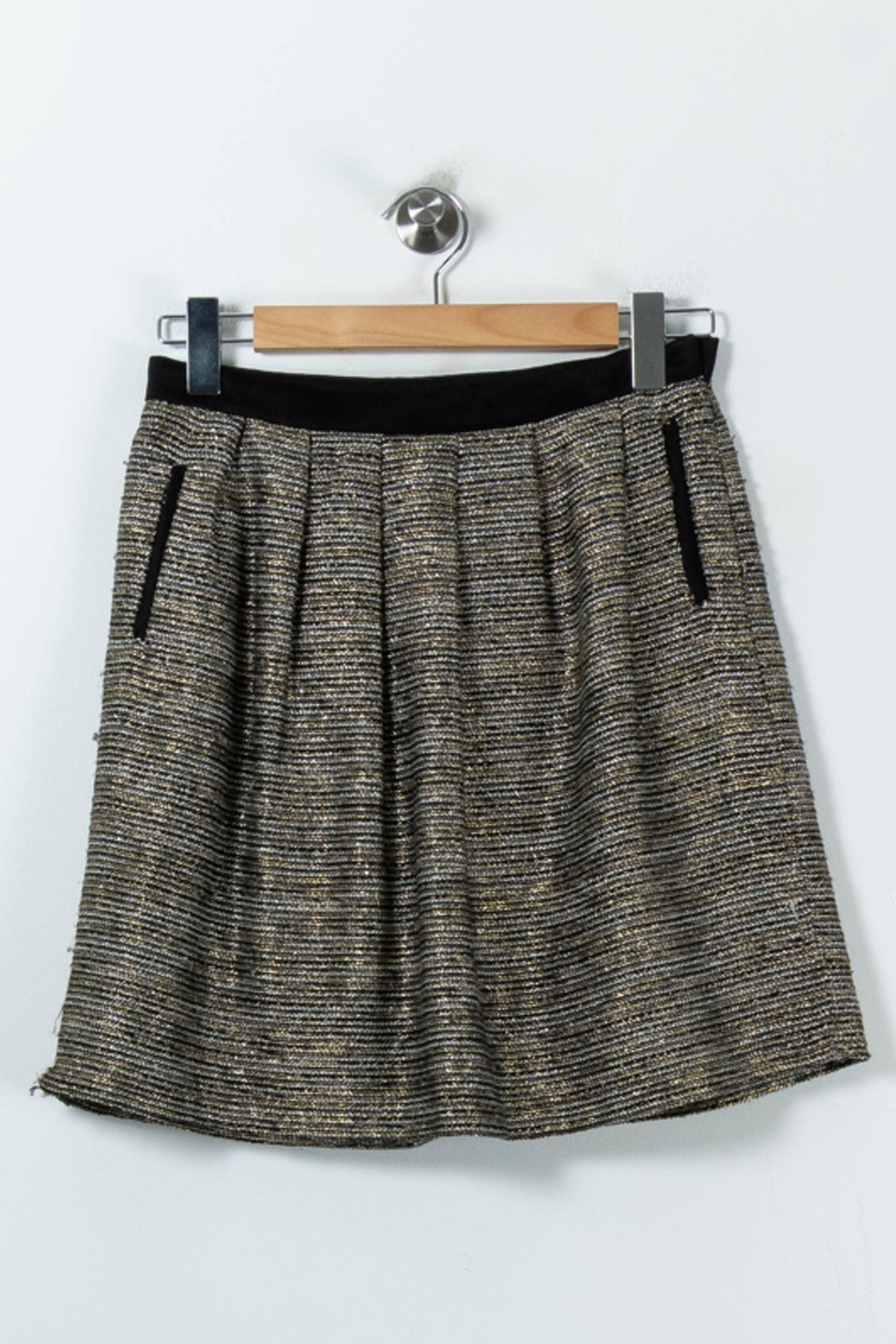 Jupe Courte Or et Noir - Taille M/38 de la marque Claudie Pierlot | PARAD92080 - Vendu par Paradigme - Image 2
