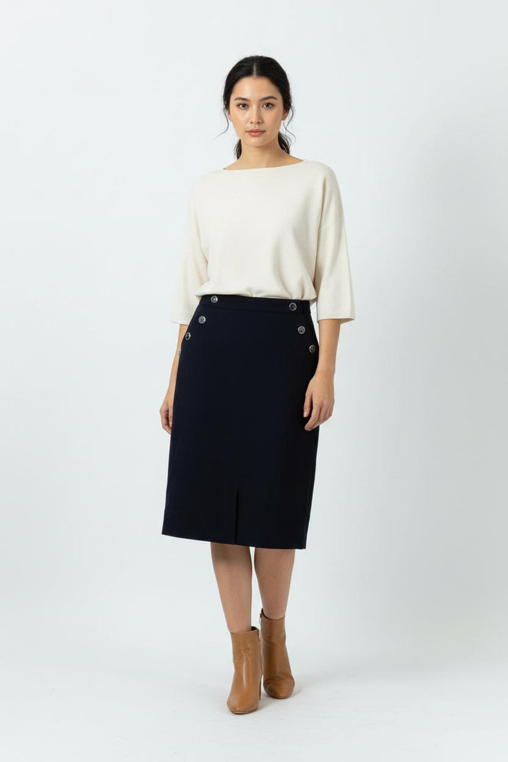 Jupe Droite Bleue - Taille S/36 de la marque Admise Paris | PARAD92091 - Vendu par Paradigme - Image 1