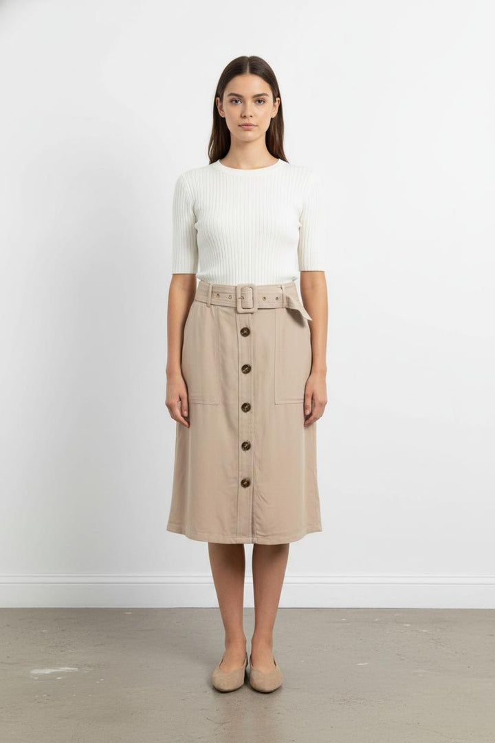 Jupe Boutonnée Beige - Taille M/38 de la marque La Petite Etoile | PARAD92092 - Vendu par Paradigme - Image 1