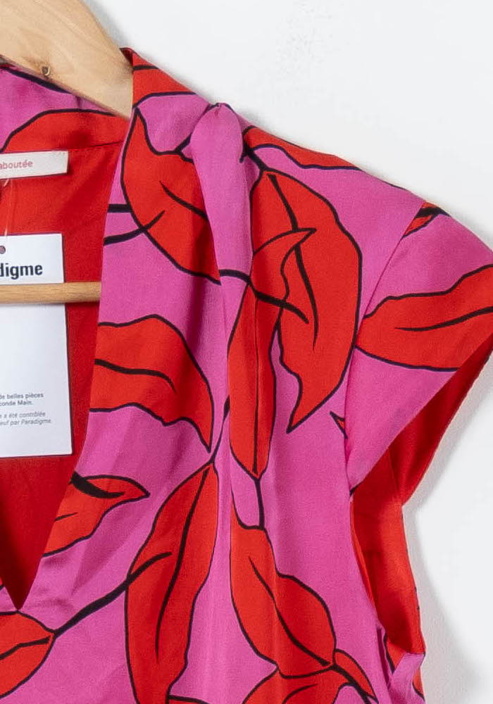 Robe Rose et Rouge - Taille S/36 de la marque La Fée Maraboutée | PARAD92094 - Vendu par Paradigme - Image 3