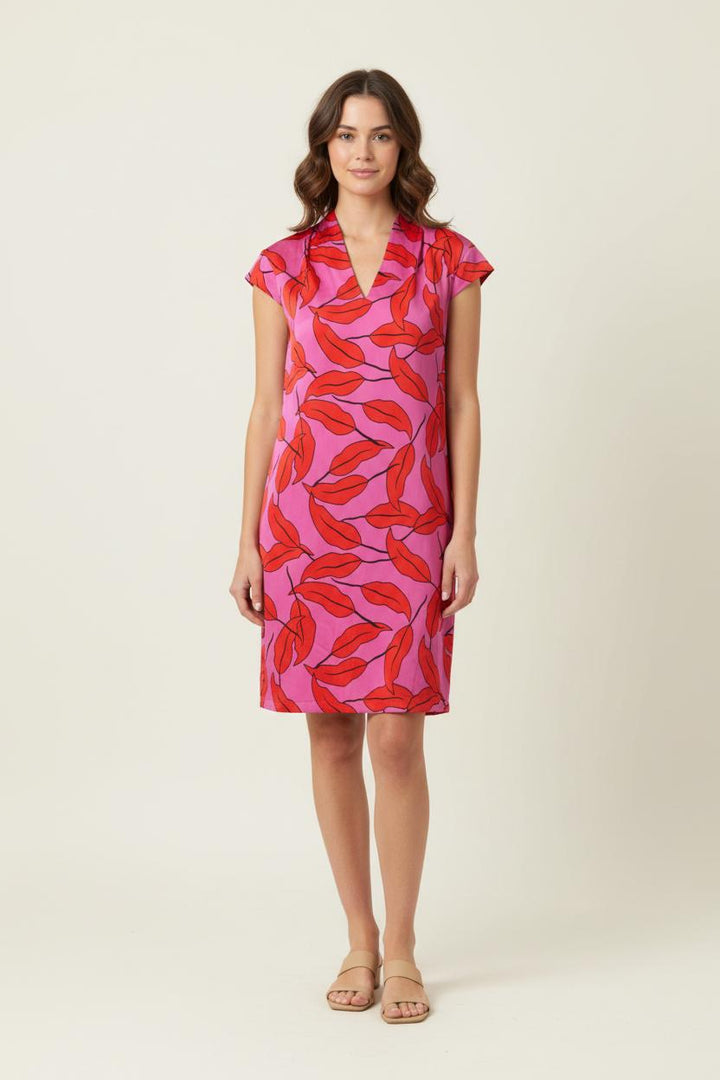 Robe Rose et Rouge - Taille S/36 de la marque La Fée Maraboutée | PARAD92094 - Vendu par Paradigme - Image 1