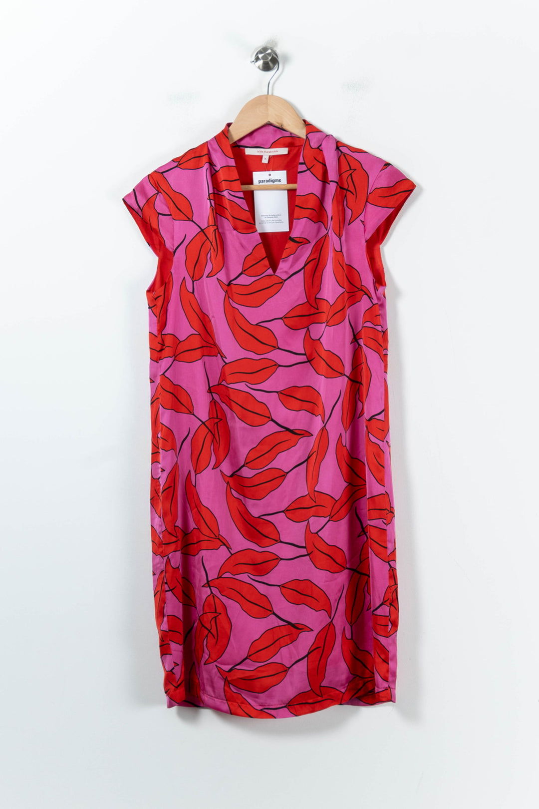 Robe Rose et Rouge - Taille S/36 de la marque La Fée Maraboutée | PARAD92094 - Vendu par Paradigme - Image 2