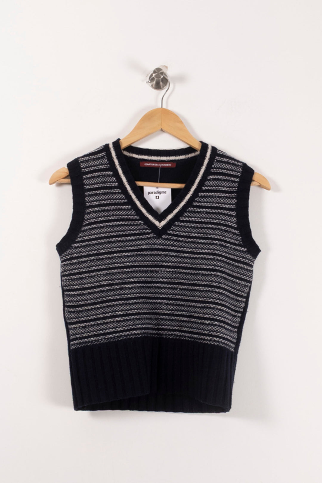 Pull Sans Manches Bleu et Blanc - Taille XS/34 de la marque Comptoir des Cotonniers | PARAD92099 - Vendu par Paradigme - Image 2