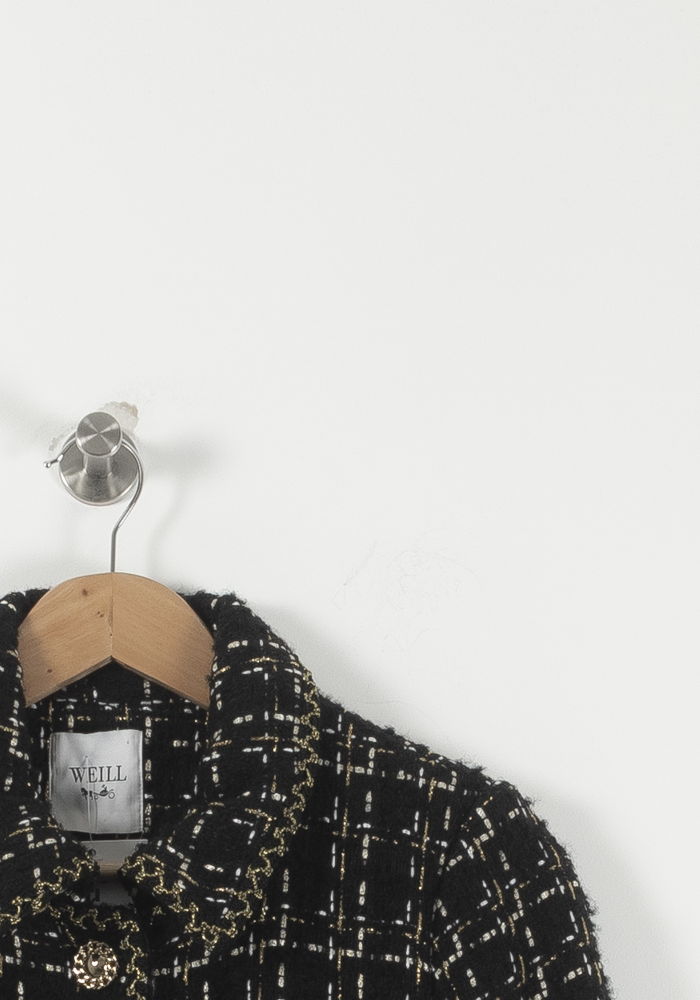 Veste Longue en Tweed Noire - Taille L/40 de la marque Weill | PARAD92106 - Vendu par Paradigme - Image 3