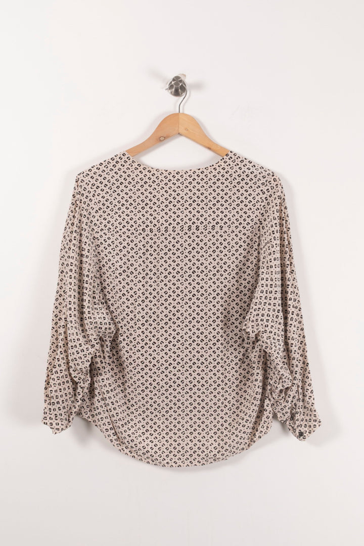 Blouse Beige et Noire - Taille S/36 de la marque Claudie Pierlot | PARAD92109 - Vendu par Paradigme - Image 4