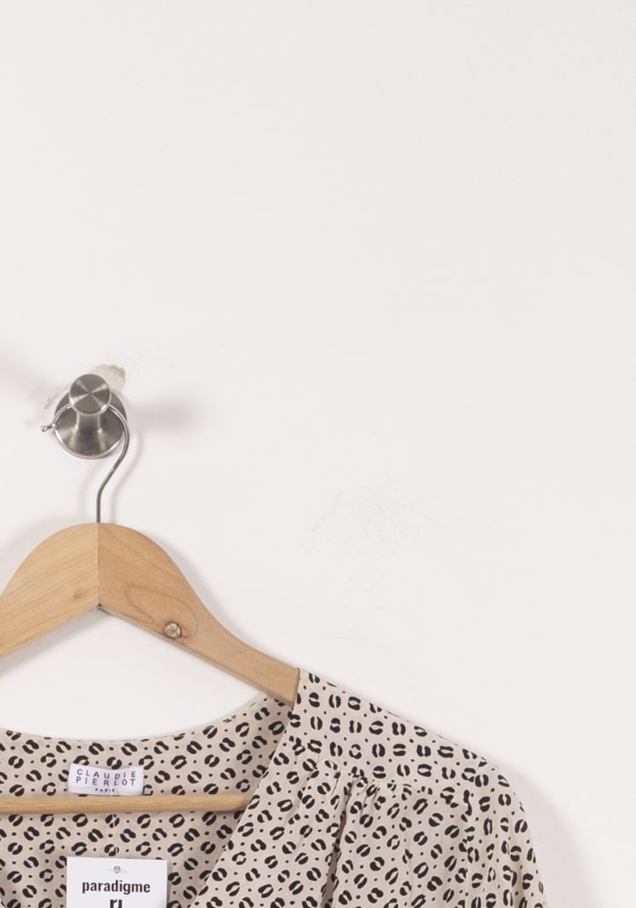 Blouse Beige et Noire - Taille S/36 de la marque Claudie Pierlot | PARAD92109 - Vendu par Paradigme - Image 3