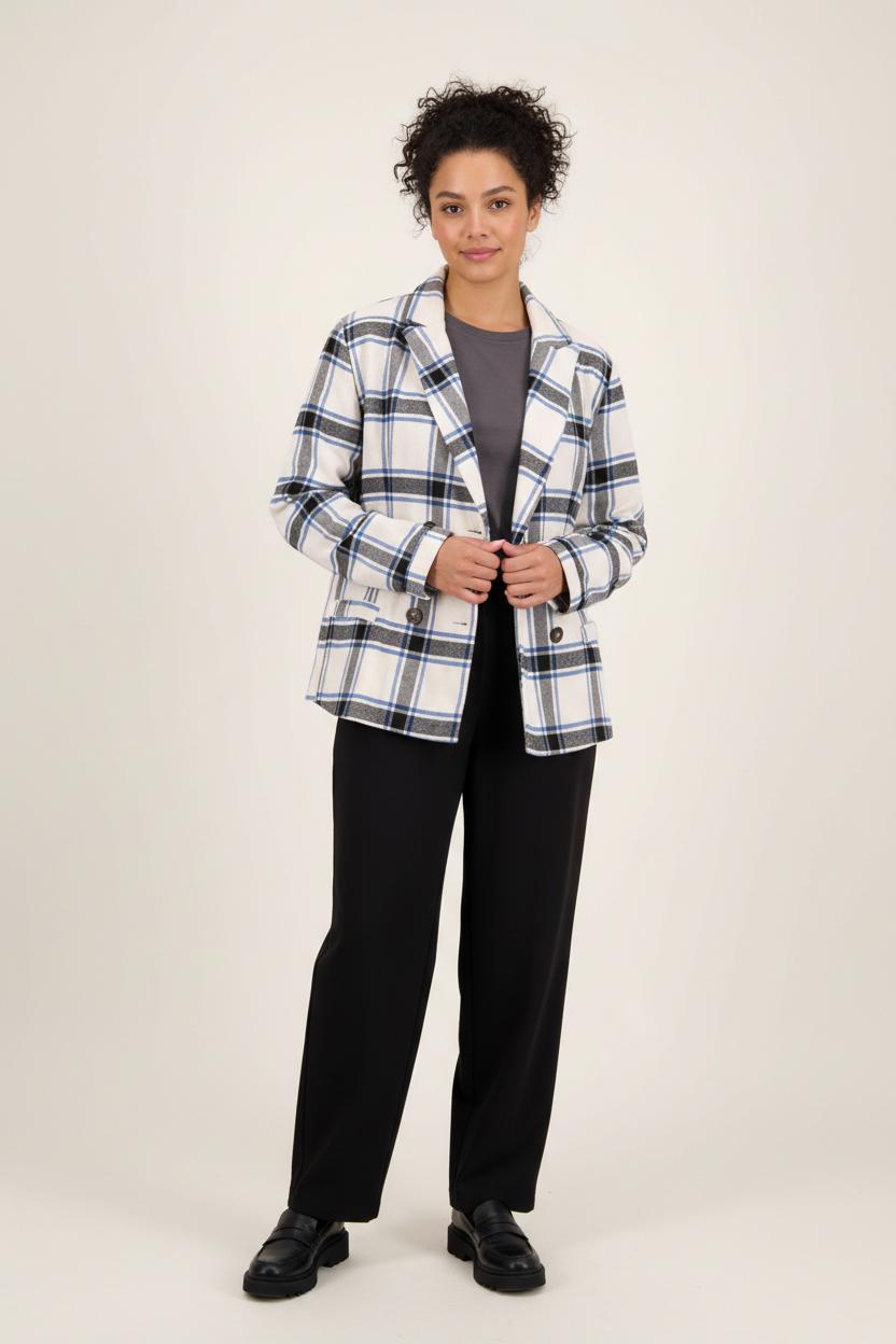 Blazer Blanc Bleu et Noir - Taille L/40 de la marque Imprevu | PARAD92122 - Vendu par Paradigme - Image 1