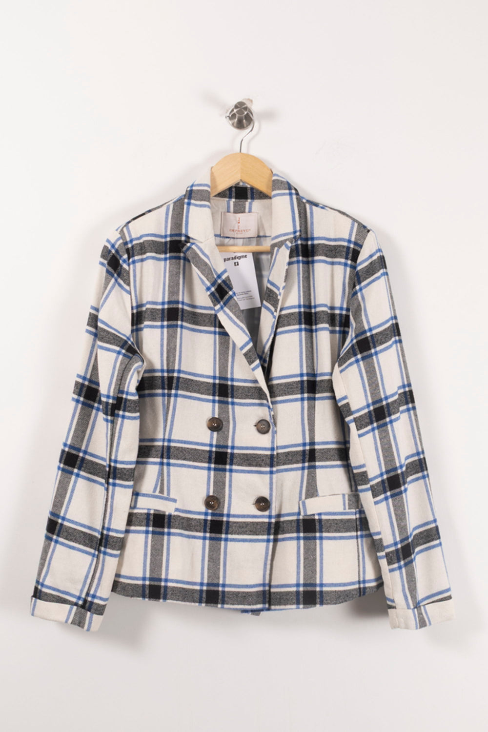 Blazer Blanc Bleu et Noir - Taille L/40 de la marque Imprevu | PARAD92122 - Vendu par Paradigme - Image 2