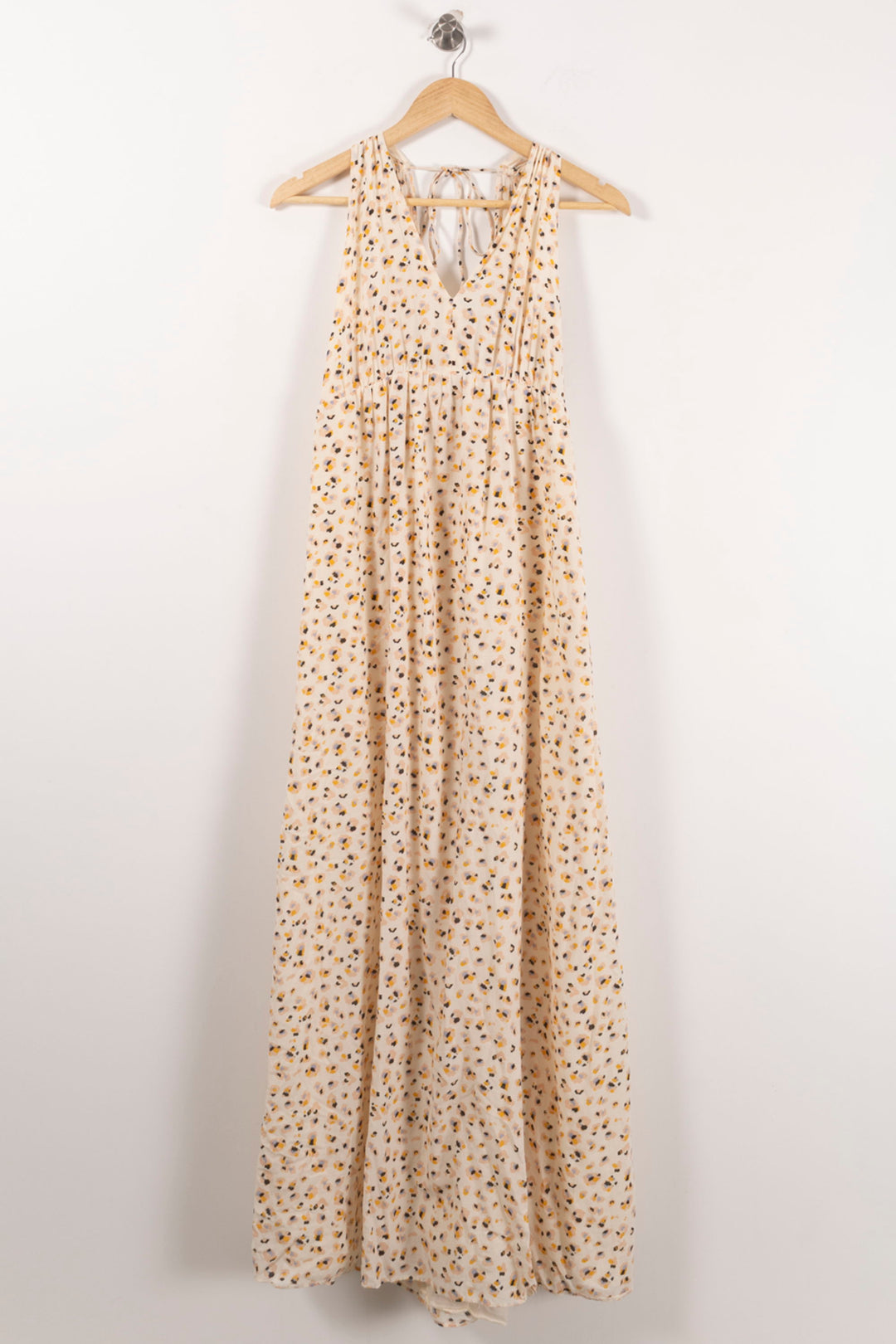 Robe Longue Beige à Motifs Jaune et Noir - Taille L/40 de la marque ba&sh | PARAD92129 - Vendu par Paradigme - Image 2