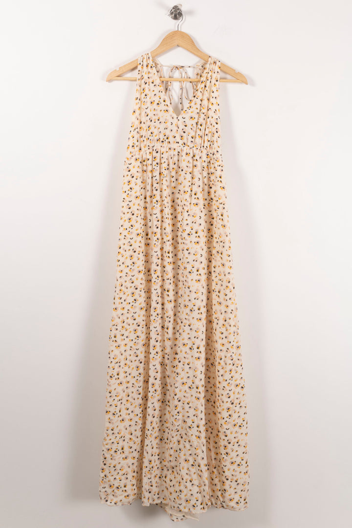 Robe Longue Beige à Motifs Jaune et Noir - Taille L/40 de la marque ba&sh | PARAD92129 - Vendu par Paradigme - Image 2