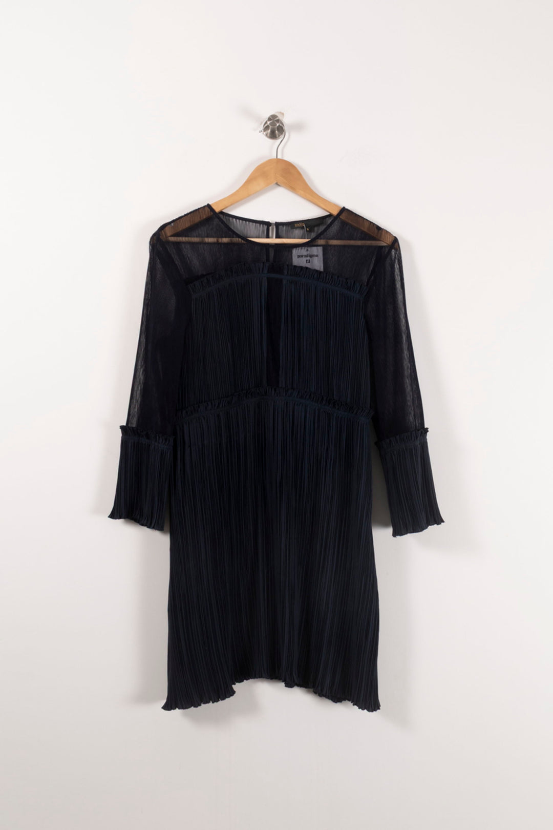 Robe Plissée Noire - Taille L/40 de la marque Maje | PARAD92138 - Vendu par Paradigme - Image 2