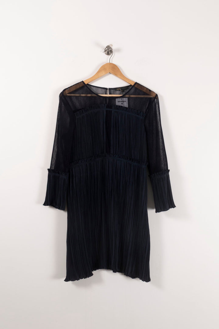 Robe Plissée Noire - Taille L/40 de la marque Maje | PARAD92138 - Vendu par Paradigme - Image 2