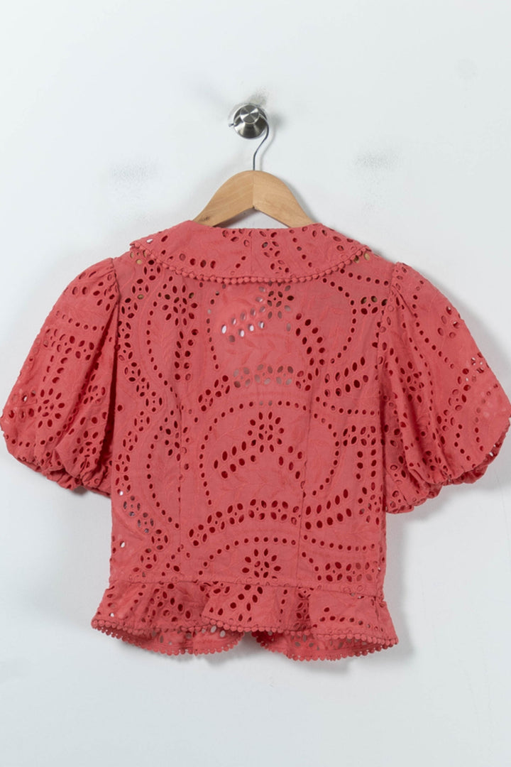 Blouse Rouge - Taille XS/34 de la marque Tara Jarmon | PARAD92140 - Vendu par Paradigme - Image 4
